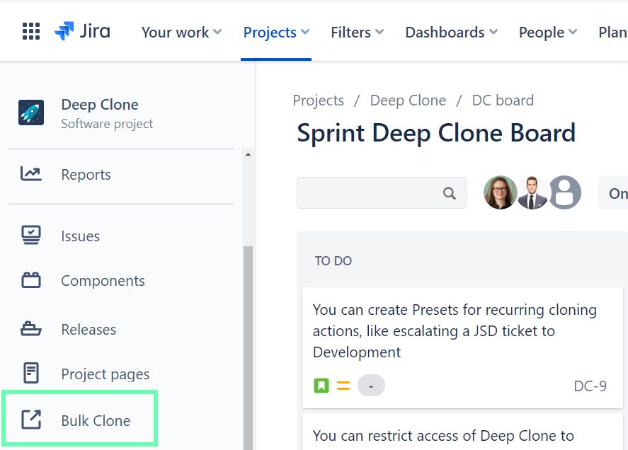 Bulk Clone Shortcut in the project sidebar