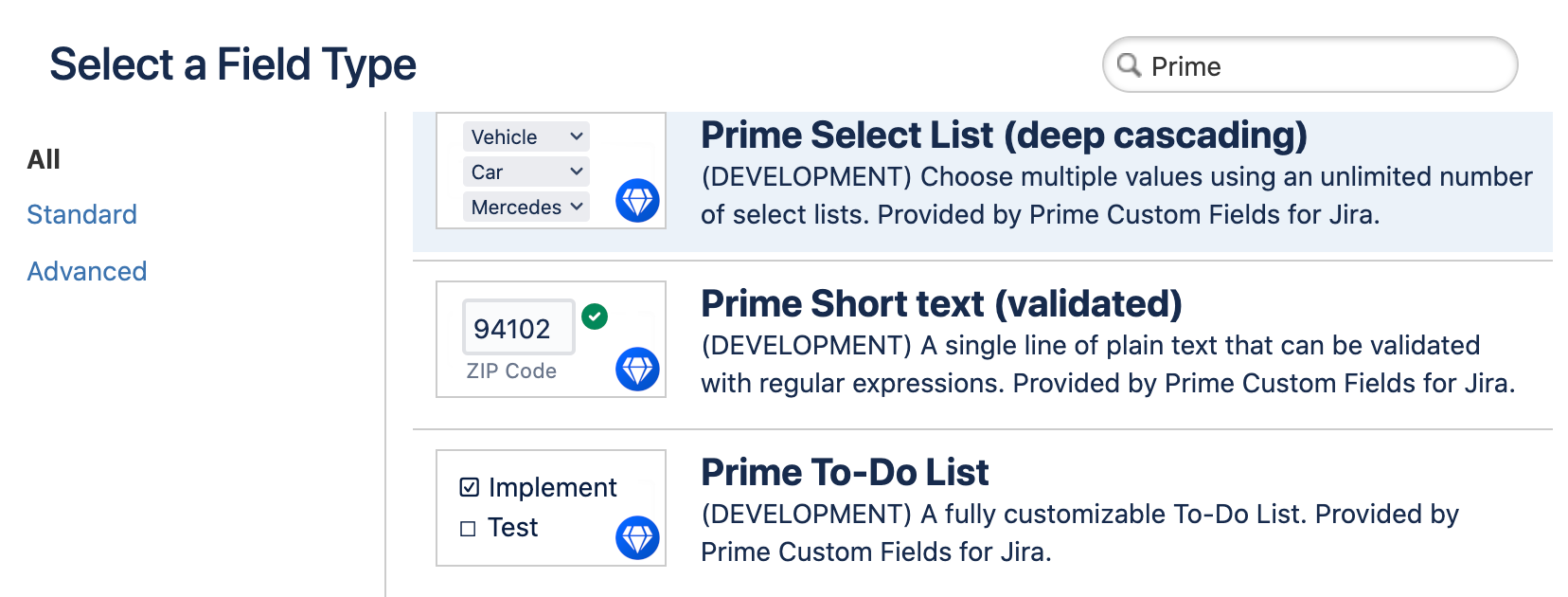 Prime Custom Field