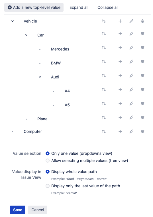 Field configuration