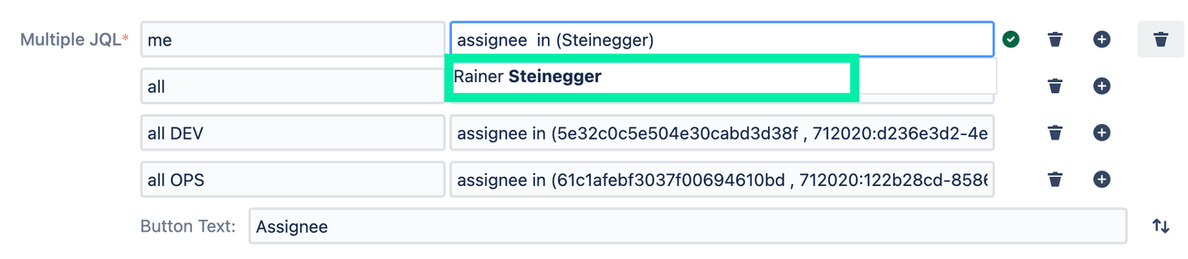 Quick controller filtering by user name