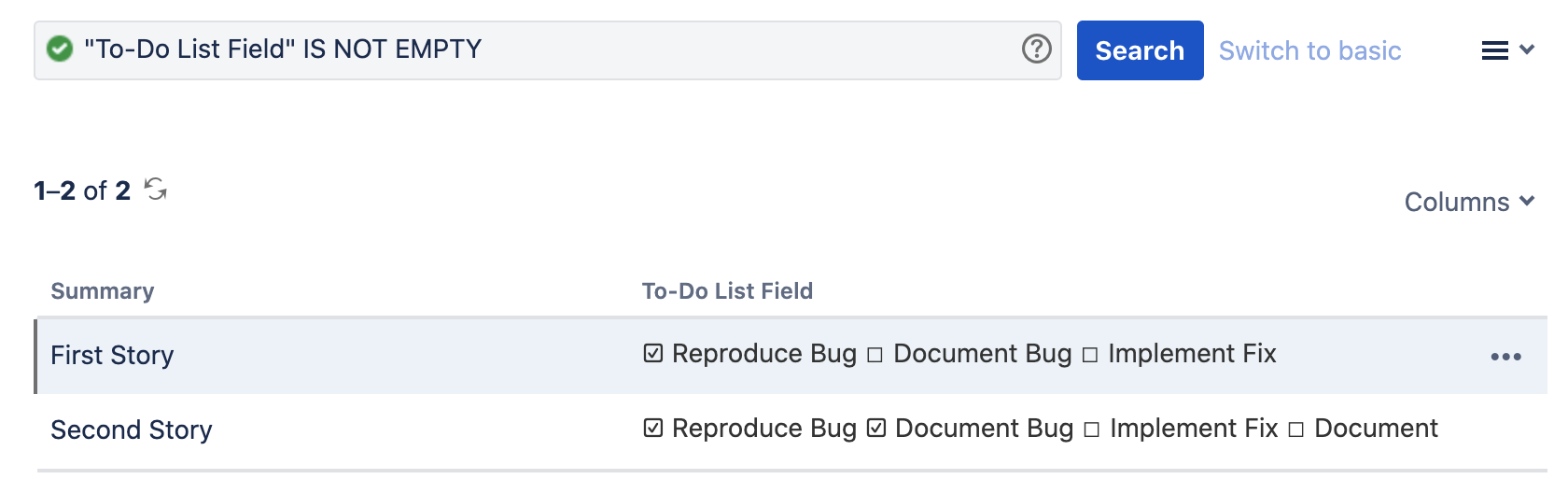 JQL Query example