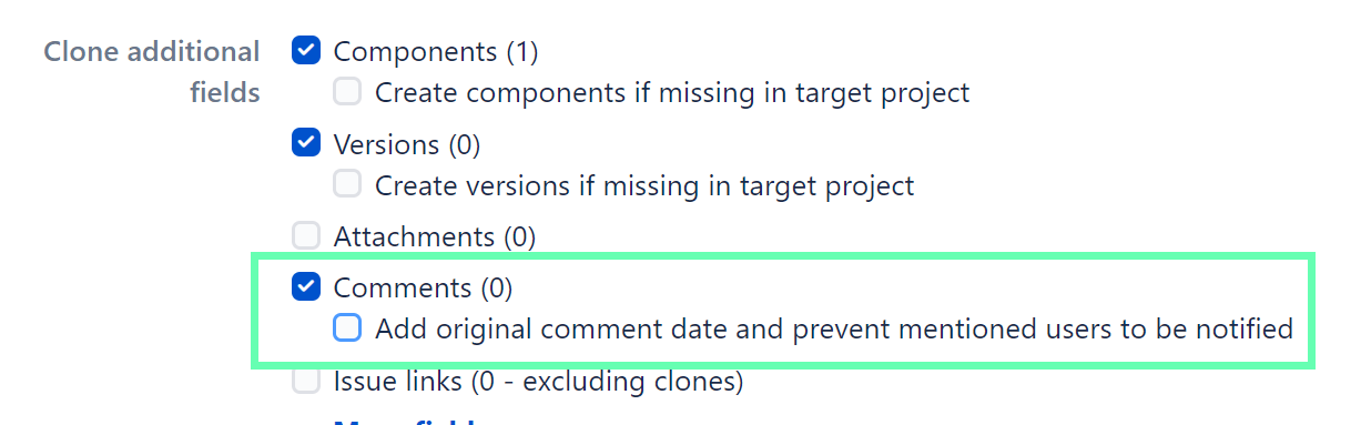 Clone additional fields settings with Comments marked