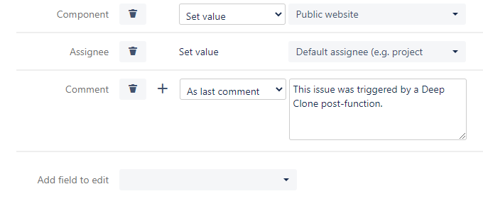 Deep Clone for Jira Edit fields with different ways of editing fields shown
