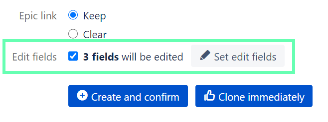 Deep Clone for Jira configuration with Edit fields option checked