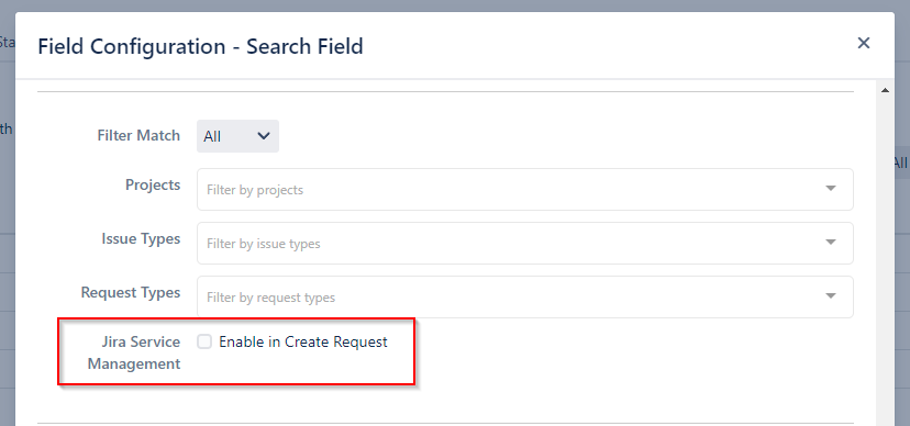 Enable JSM Create Request