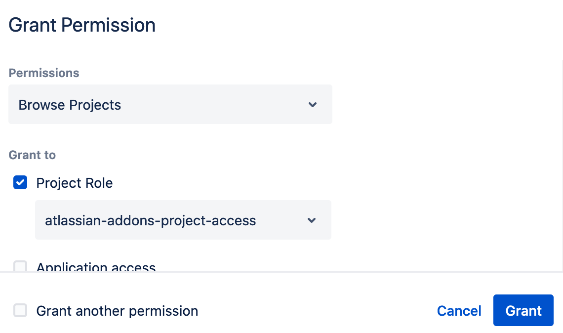 Picture of the Grant Permissions page
