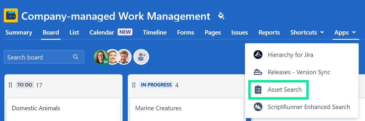 Jira Work Management Asset Search