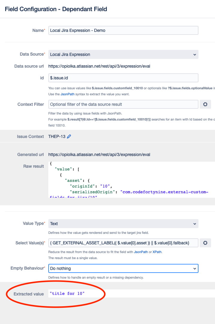 Dependant Field Config