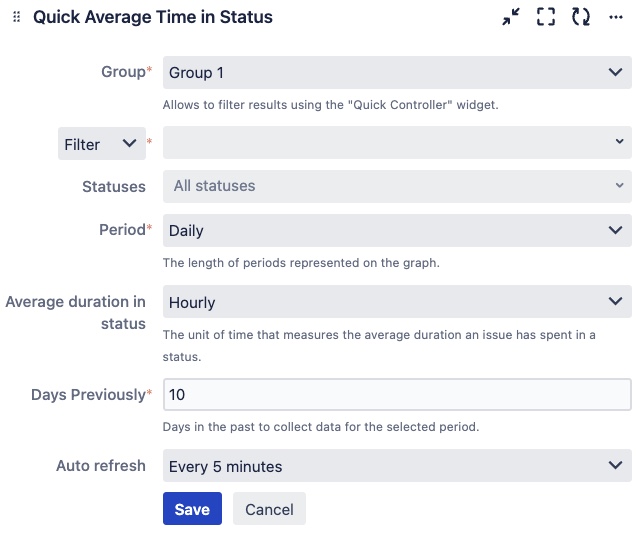 Quick Average Time in Status Gadget configuration