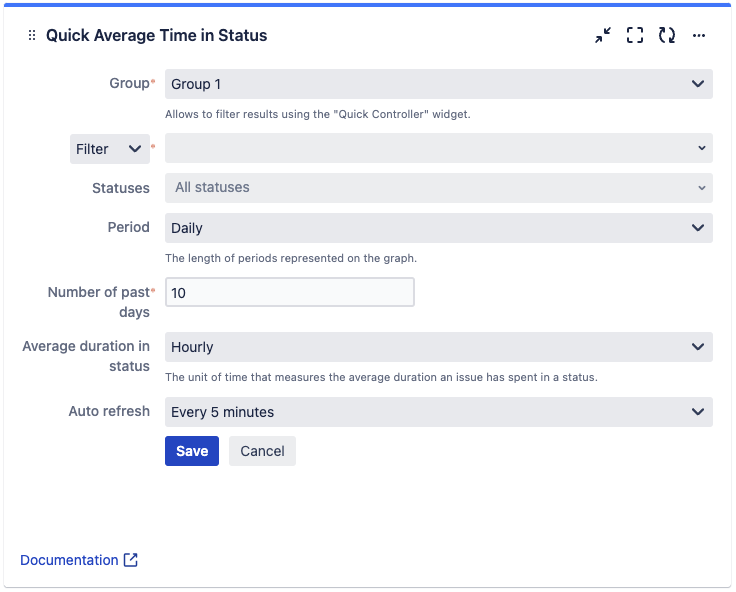 Quick Average Time in Status Gadget configuration