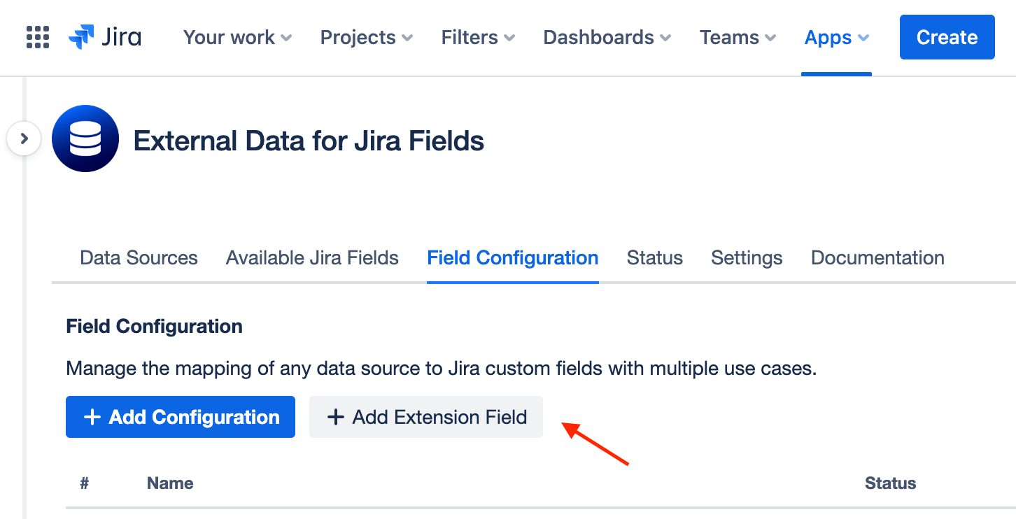 Add Extension Field Button