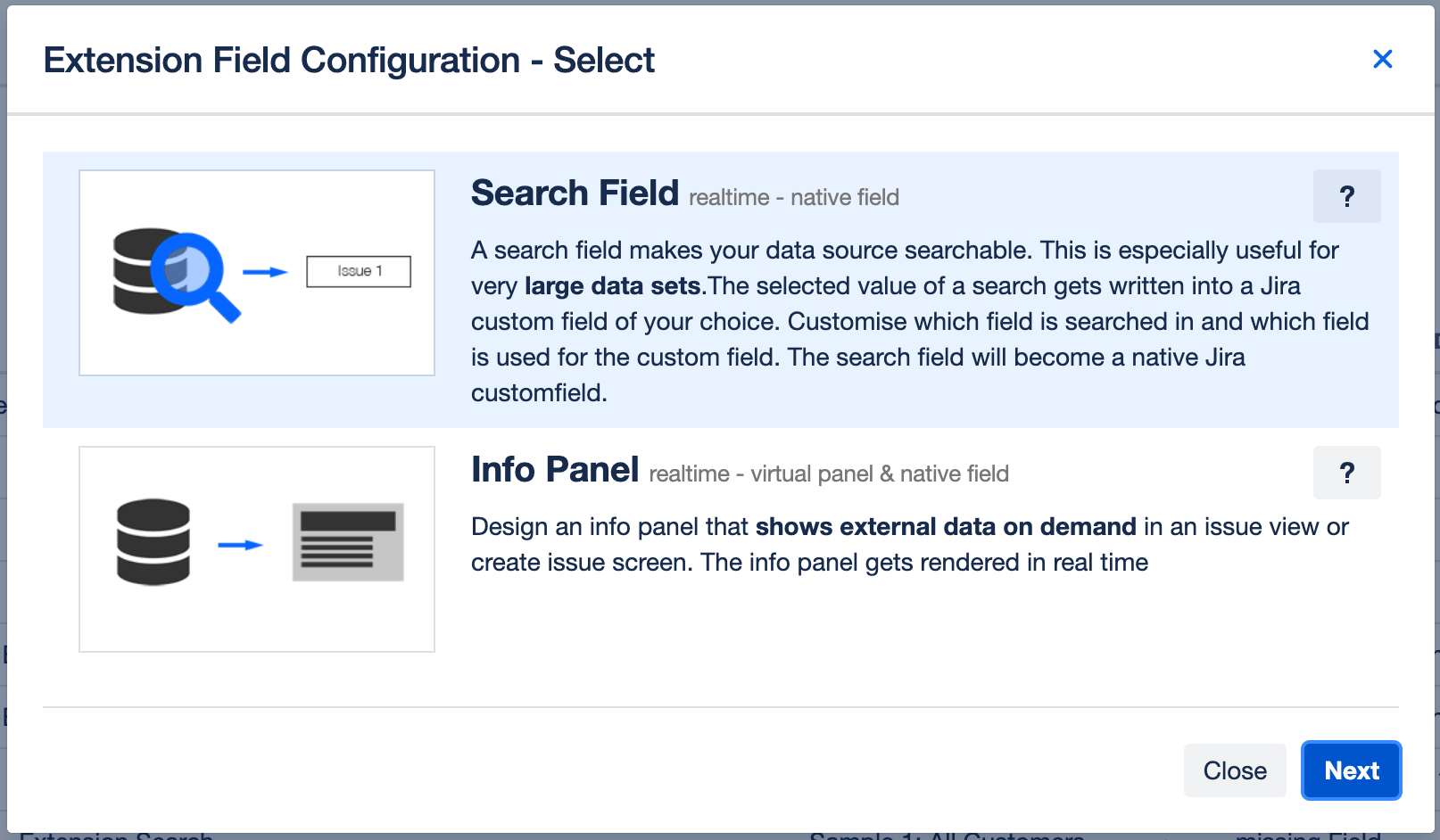 Select configuration type