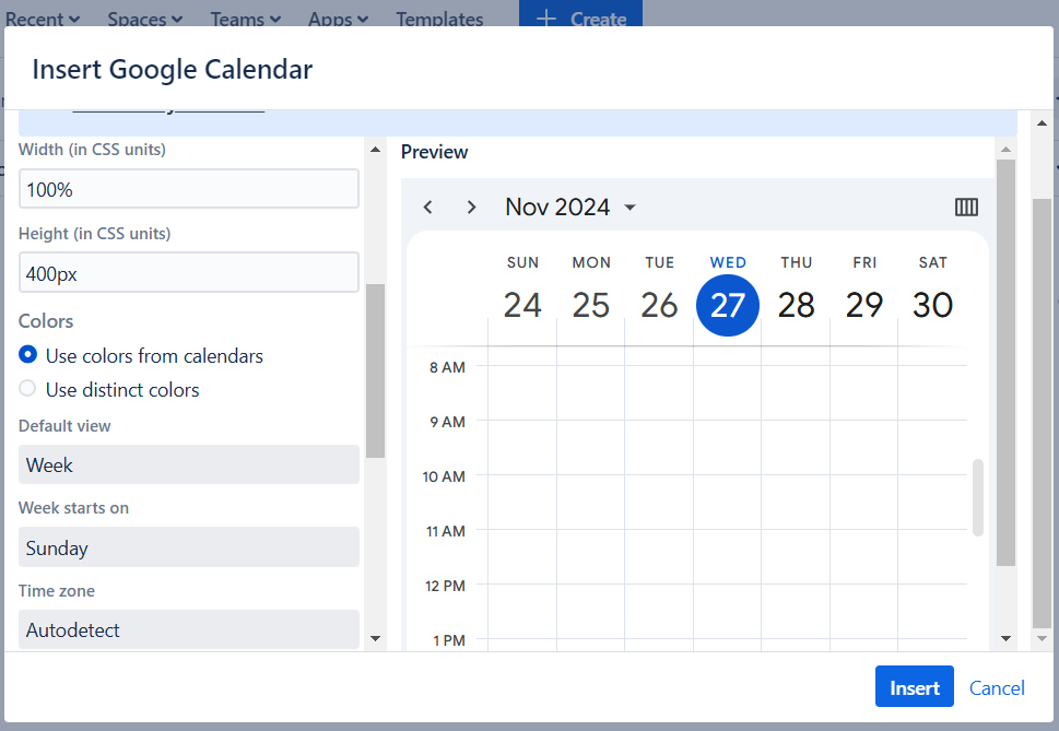 Google Calendar Configuration