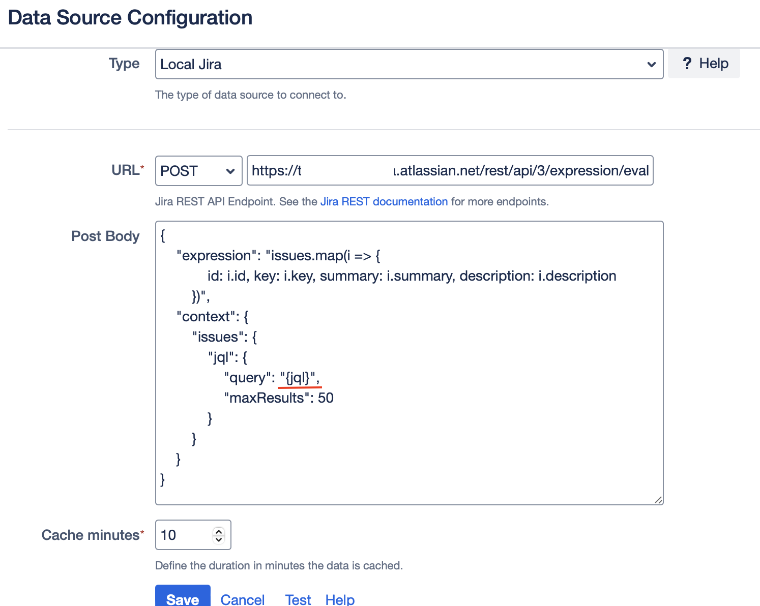 Local Jira Datasource