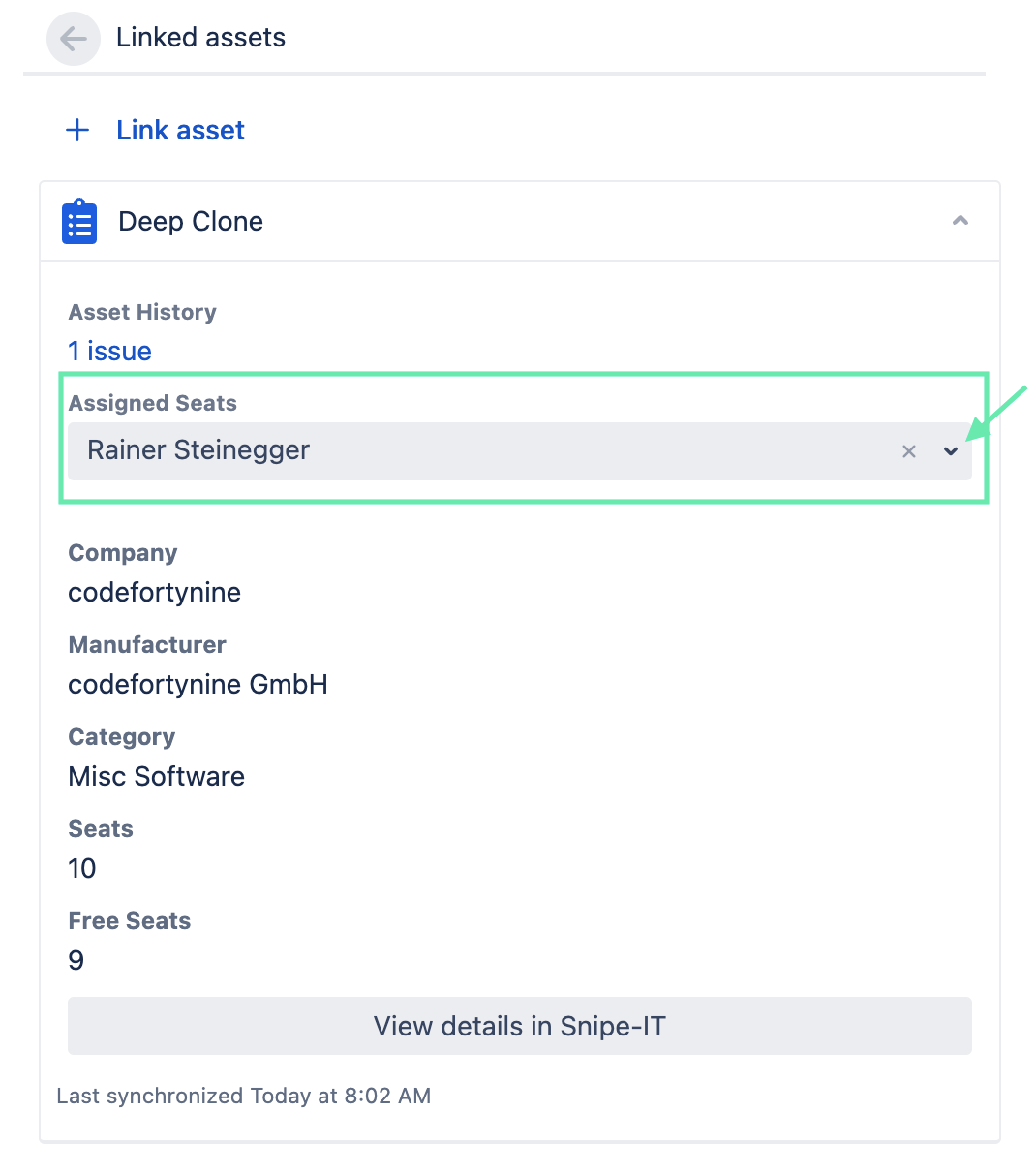 Snipe-IT License Seats Overview