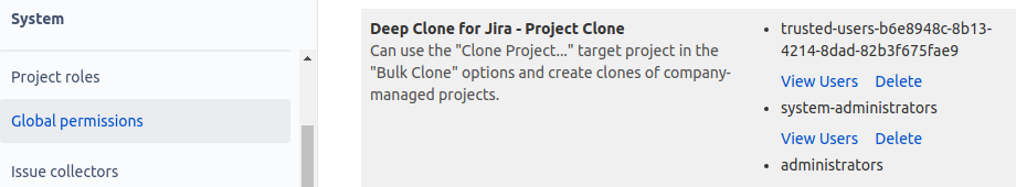 Picture of Deep Clone for Jira - Project Clone Global Permission