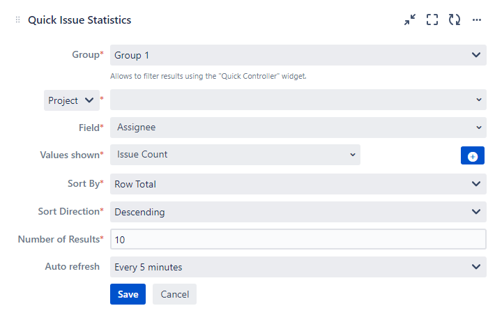 Quick Filters Quick Issue Statistics configuration