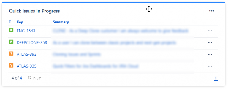 Quick Filters for Jira Dashboards Quick Issues In Progress gadget