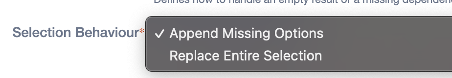 Append Missing Options