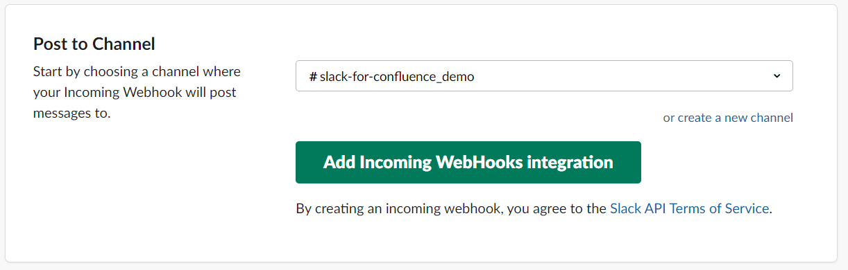Creating Incoming WebHook for Slack for Confluence