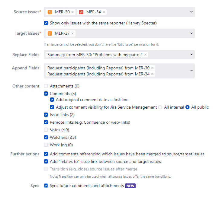 Merge configuration