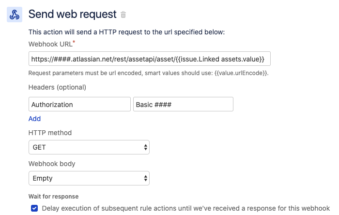 Send web request configuration