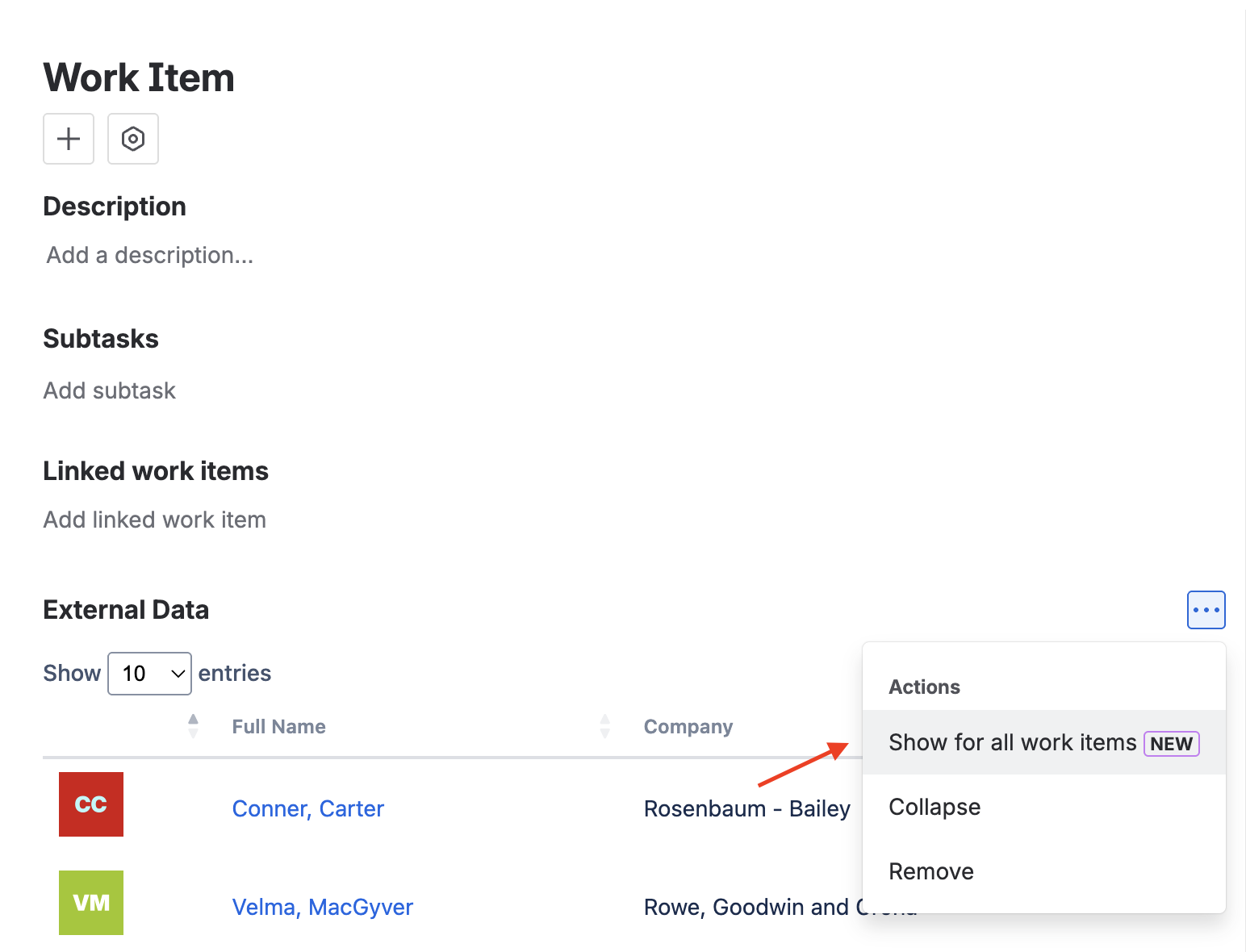Enabling External Data panel in Content View
